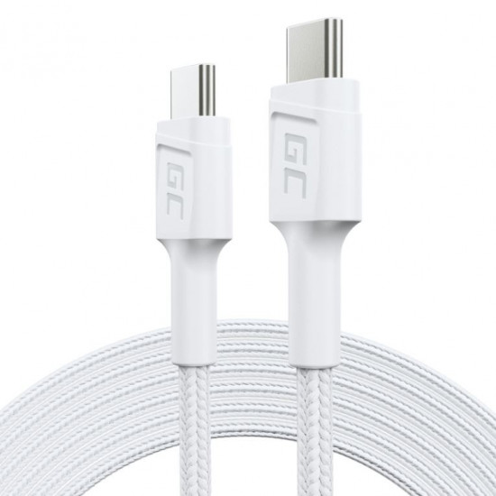 Kabel PowerStream USB-C do USB-C 2m, PD 60W, QC 3.0, bia y