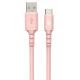 Cable USB - USB C 1 m silicon pink