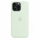 Silicone Case with MagSafe for iPhone 15 Pro Max - soft mint