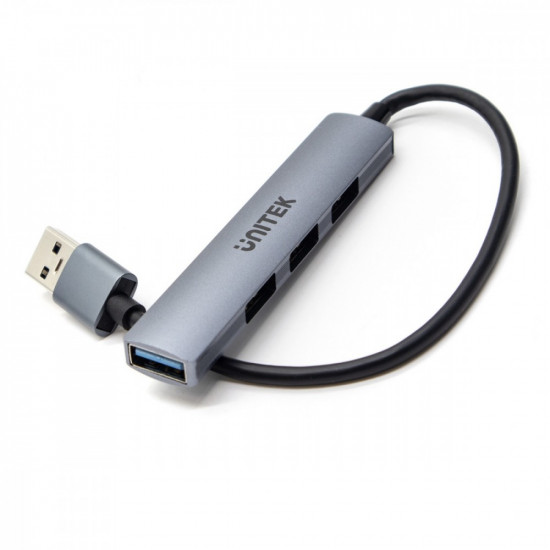 HUB USB-A 3x USB-A 2.0 1x USB-A 5 Gbps Alu