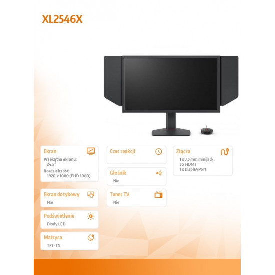 BENQ Monitor XL2546X LED 240Hz/320ansi/HDMI/DP