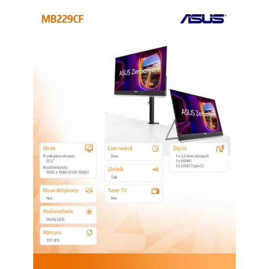 Monitor 21.5 inches MB229CF