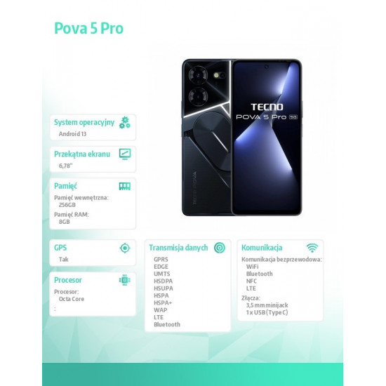 TECNO POVA 5PRO5G 8/256 GB DARK ILLUSION LH8n