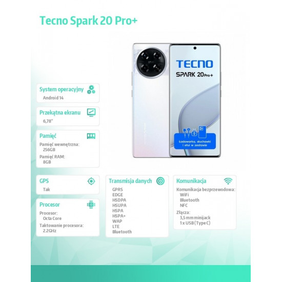 TECNO SPARK 20 PRO+ KJ7 256+8 Lunar Frost