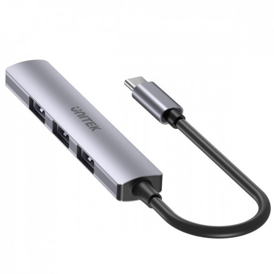 HUB USB-C 3x USB-A 2.0 1x USB-A 5 Gbps alu