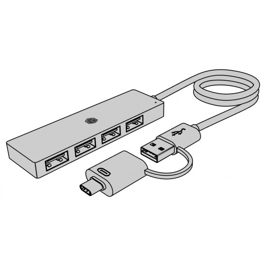 ICY BOX IB-HUB1424-C3 4-Port USB TYPE-A