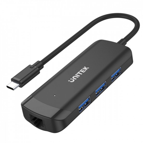 HUB USB-C Active 3x USB-A 5Gbps RJ-45 1Gbps