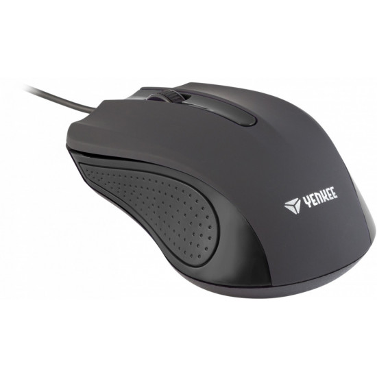 USB wired mouse, 3 buttons, rubberized surface, 1000DPI