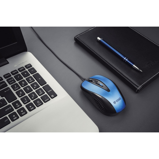 USB wired mouse, 4 buttons, optical, symmetrical, Blue