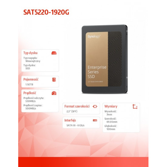 SSD 2,5-inches 6Gb/s 1,92 TB SAT5220-1920G