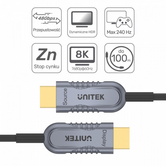 HDMI Optic Cable 2.1 AOC 15m 4K60Hz C11029DGY