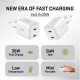 USB C mains charger 2x18W 3A Power delivery 3.0 QC3.0 White