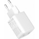 USB C mains charger 2x18W 3A Power delivery 3.0 QC3.0 White