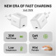 USB C 35W 3A Power delivery 3.0 QC 3.0 wall charger White