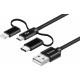 Cable USB A-USB C 3w1 1m