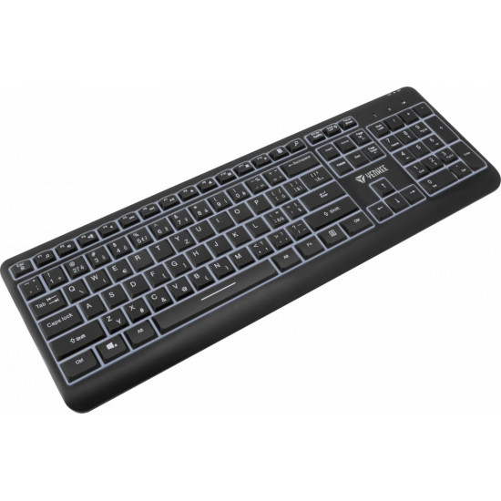 Wireless keyboard with LED backlight, rechargeable battery