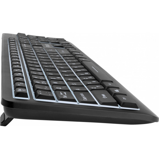 Wireless keyboard with LED backlight, rechargeable battery