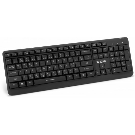 Wireless keyboard with LED backlight, rechargeable battery