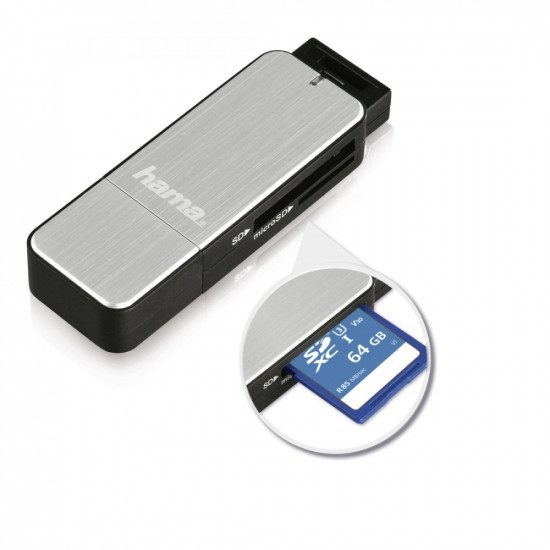 Card reader SD/microSD USB 3.0 silver