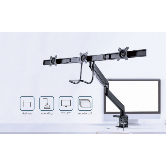 Mounting arm 3 monitors 17-27 6kg