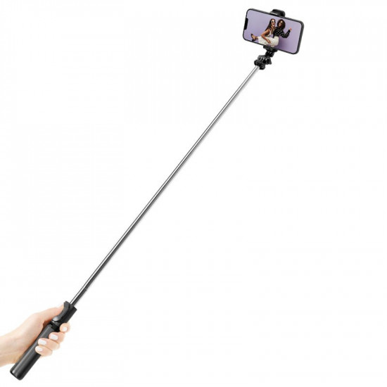 Compact selfie stick Bluetooth tripod black