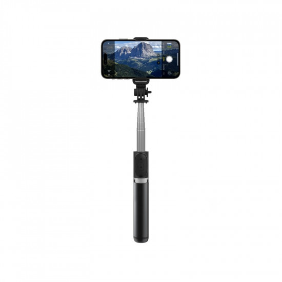 Compact selfie stick Bluetooth tripod black