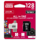 MicroSDHC card 128GB CL10 + adapter + reader