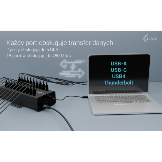 i-tec USB-C/A Charging HUB 20x15W USB-C