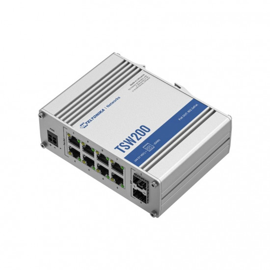 Industrial switch TSW200 Switch 2xSFP 8xPoE+ 8xGbE