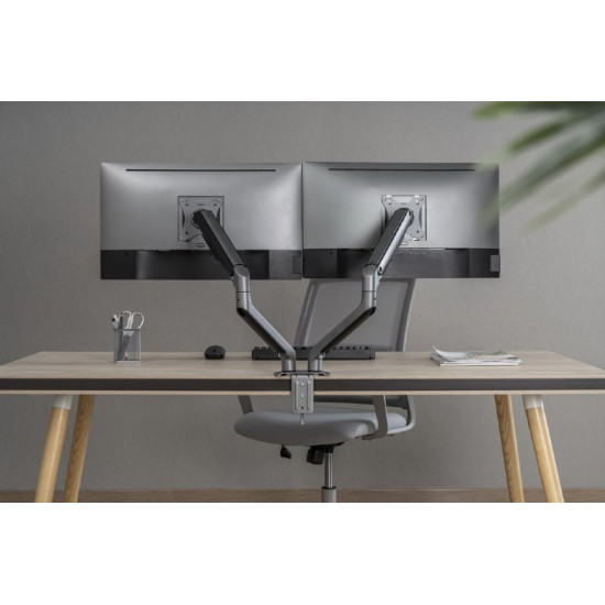 Desk mount 2 screens 17-32 inches 9kg grey