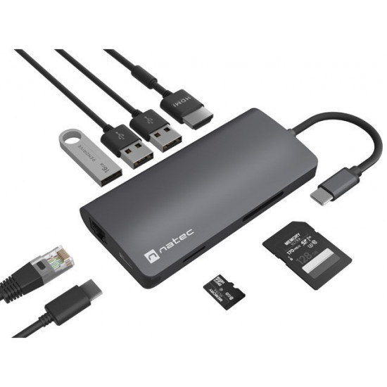 USB-C MULTIPORT ADAPTER 8 IN 1 NATEC FOWLER 2