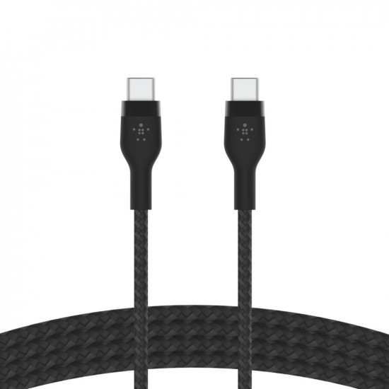 Cable BoostCharge USB-C/USB-C braided silicone 2 m, black