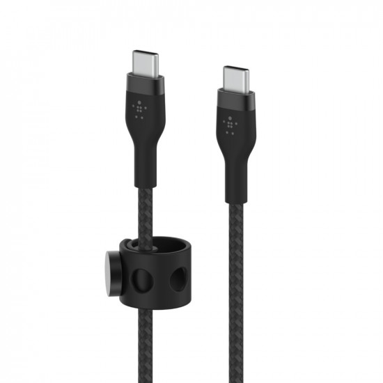 Cable BoostCharge USB-C/USB-C braided silicone 2 m, black