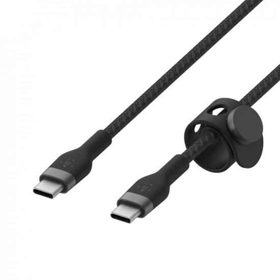 Cable BoostCharge USB-C/USB-C braided silicone 2 m, black