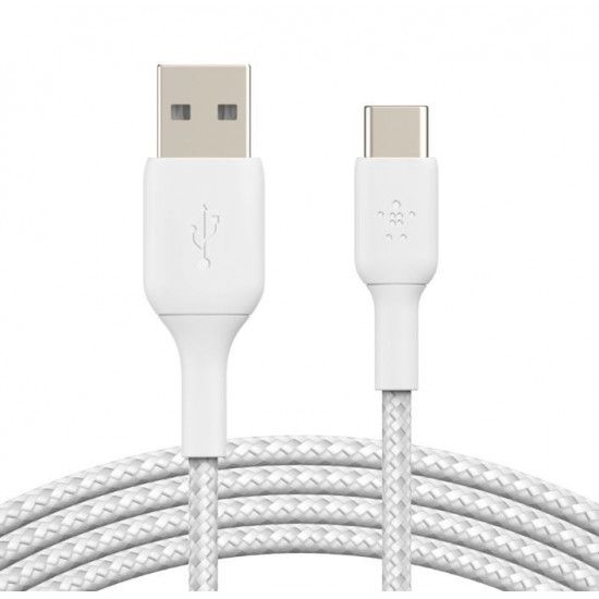 Braided USB-C USB-A 3m White