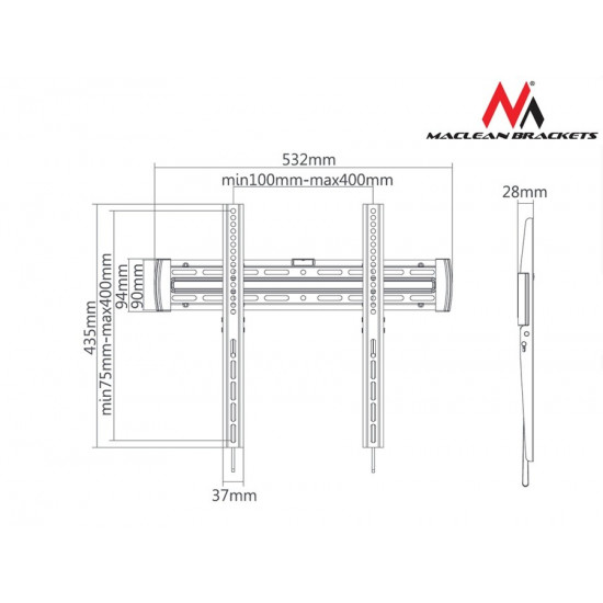 Wall mounts 32-55 MC-643 30kg Maclean