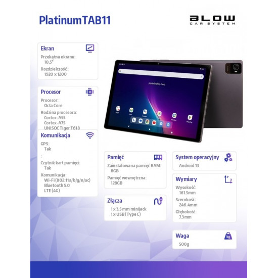 Tablet Platinum TAB11 4G 8/128GB