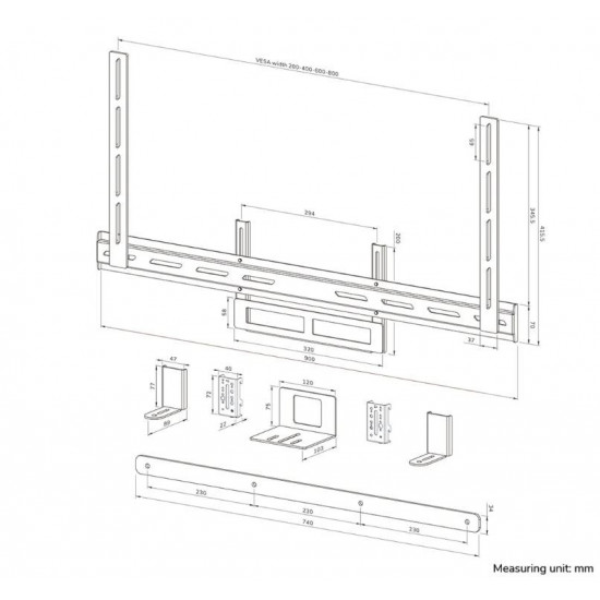 AV2-500BL holder POLY 43-110 200x200-800x600 10KG