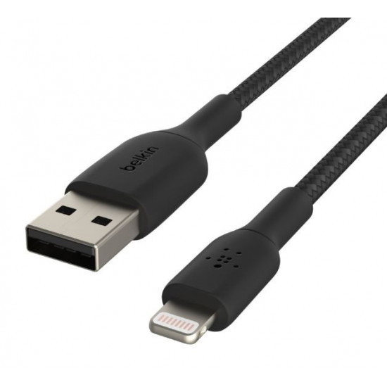 Cable Braided USB-Light ning 1m Black