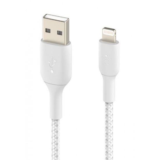 Cable Braided USB-Lightning 1m White