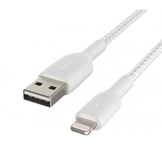 Cable Braided USB-Lightning 1m White