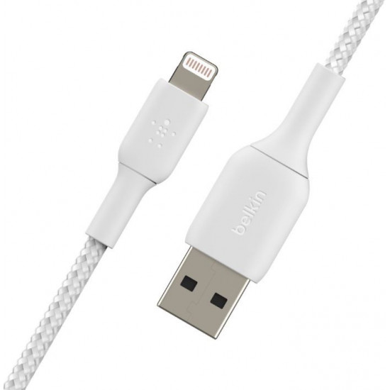 Cable Braided USB-Lightning 2m White