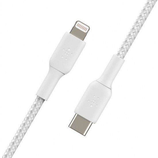 Cable Braided usb-c lgihtnint 1m white