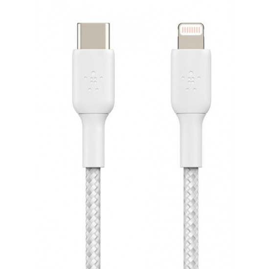 Cable Braided usb-c lgihtnint 1m white