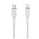 Cable Braided USB-C Lightning 2m White