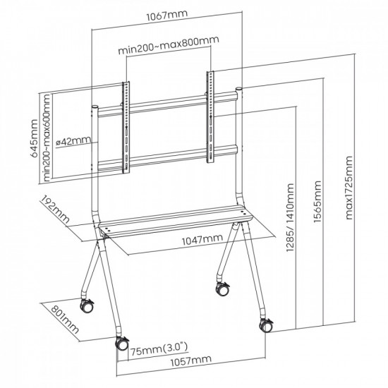 Mobile floor stand 50-86 inches MC-977