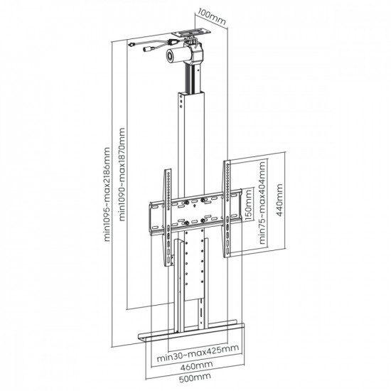 Motorized Floor Ceiling TV Lift 32-55 inches MC-976