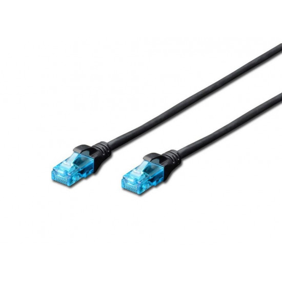 Patch cord U/UTP kat.5e PVC 1m black