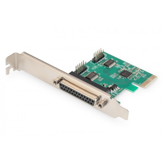 Karta rozszerze /Kontroler LPT/RS232 PCI Express, 1xDB25 2xDB9, Low Profile, Chipset: AX99100