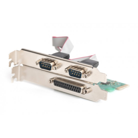 Karta rozszerze /Kontroler LPT/RS232 PCI Express, 1xDB25 2xDB9, Low Profile, Chipset: AX99100